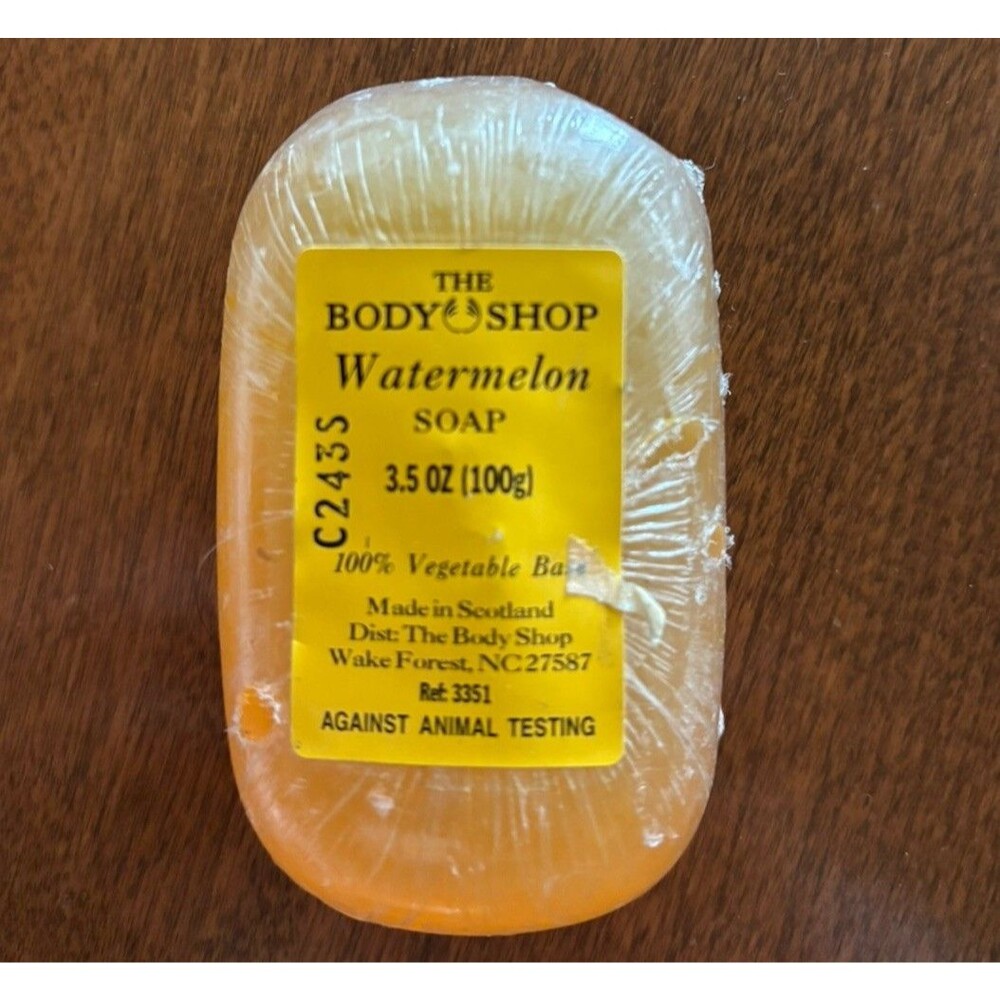 The Body Shop Watermelon 3.5 oz Bar Soap 100% Vegetable Base Made In Scotland